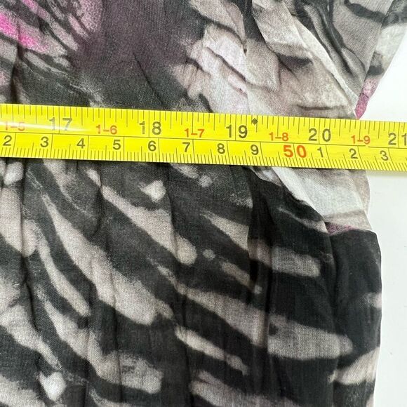 Raven Chiffon Button-Up Blouse Size L Floral Print - Picture 7 of 9